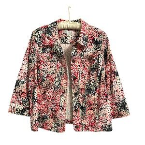 Christopher & Banks Pink and Black Printed Jacket, Size L